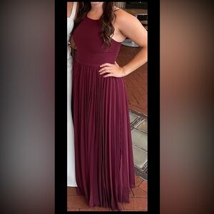 Azazie Lennon Gown Bridesmaid Dress Cabernet A8